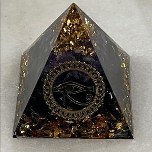 Meditation Orgonite Pyramid with Eye of Horus Design